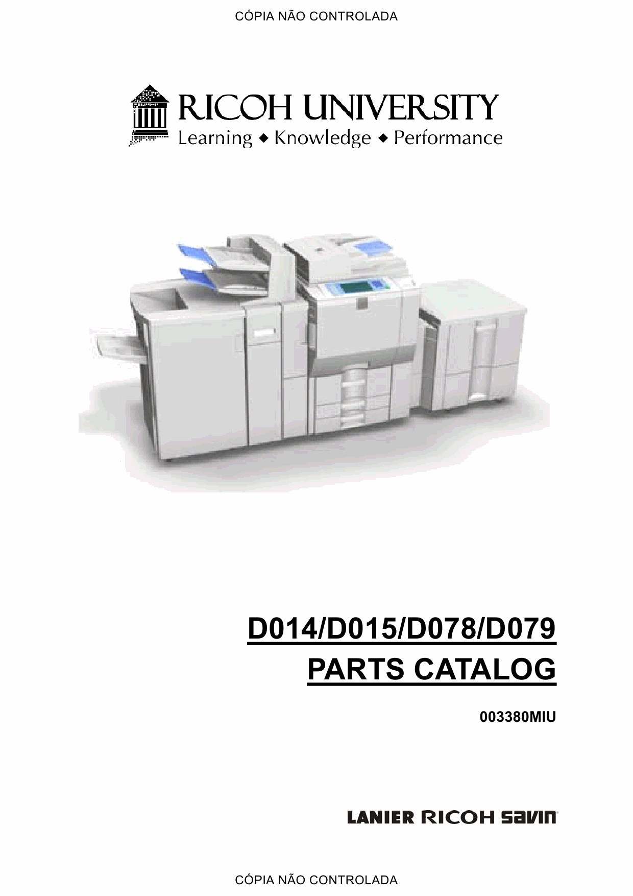 RICOH Aficio MP-C6000 C7500 Pro-C550EX C700EX D014 D015 D078 D079 Parts Catalog-1